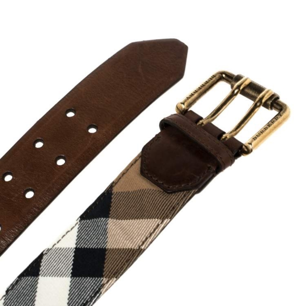 Burberry
Burberry Beige/Brown House Check Canvas and Leather Buckle Belt 100 CM - Picture 3 of 8
